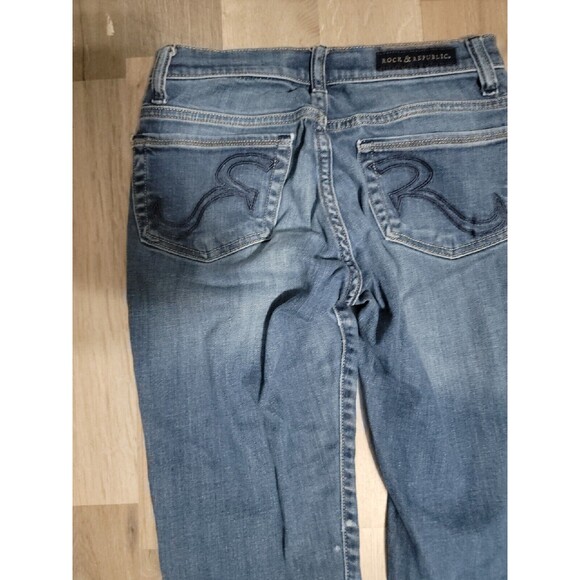 Rock & Republic Size M Berlin Distressed Skinny  Denim Jeans STRETCH - Picture 3 of 10